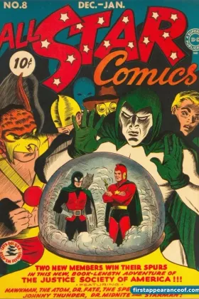 All Star Comics #8 (1941). Wonder Woman debuts inside as the Introducing Wonder Woman backup feature.