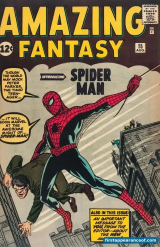Spider-Man on the cover of Amazing Fantasy #15 (1962)