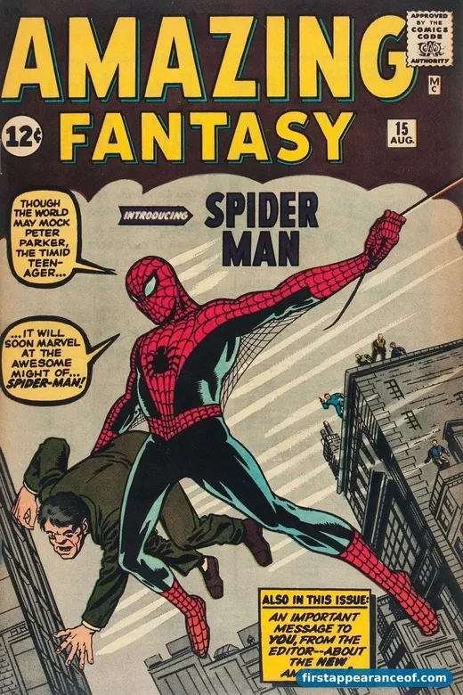 Spider-Man first appearance in Amazing Fantasy #15