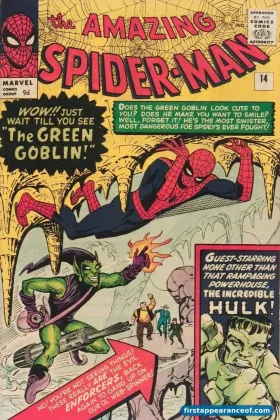 Green Goblin on the cover of Amazing Spider-Man #14 (1964), his first appearance.