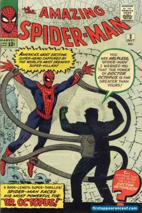 Doctor Octopus on the cover of Amazing Spider-Man #3 (1963), his first appearance.
