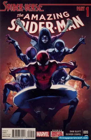 First appearance of Spider-Army — the cover of The Amazing Spider-Man (Vol. 3) #9 (2014).