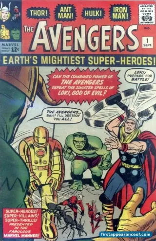First appearance of Avengers — the cover of The Avengers #1 (1963).