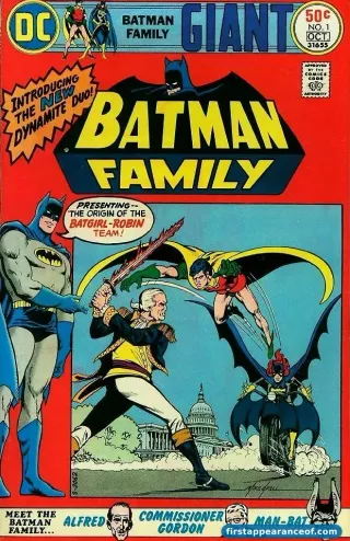 First appearance of Batman Family — the cover of Batman Family #1 (1975).