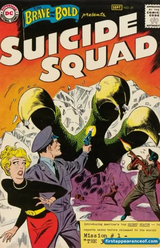 First appearance of Suicide Squad — the cover of The Brave and the Bold #25 (1959).