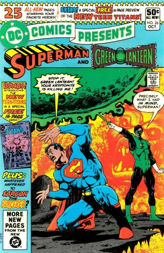 First appearance of New Teen Titans — the cover of DC Comics Presents #26 (1980).