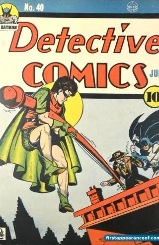 Detective Comics #40 (1940), the issue that introduces the original Clayface, Basil Karlo, in an early Batman story.