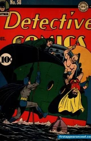 Detective Comics #58 (1941). The Penguin debuts inside; Batman and Robin on the cover.