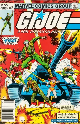 First appearance of Scarlett — the cover of G.I. Joe: A Real American Hero #1 (1982).