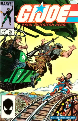 Cover of G.I. Joe: A Real American Hero #37 (1985), the first comics appearance of Flint