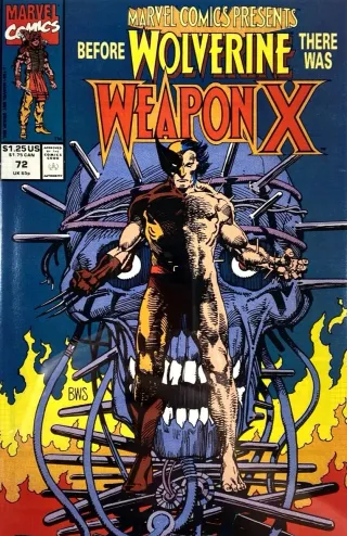 First appearance of Weapon X — the cover of Marvel Comics Presents #72 (1991).