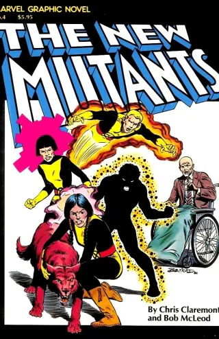 Marvel Graphic Novel #4 (1982). Bob McLeod cover art shows the original five New Mutants, Xavier's new class of teen mutants assembled to replace the now-adult original X-Men.