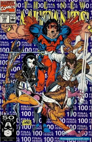 First appearance of X-Force — the cover of New Mutants #100 (1991).