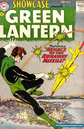 Showcase #22 (1959). Hal Jordan as the Silver Age Green Lantern on the cover.