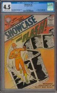 Showcase #4 cover by Carmine Infantino, first appearance of Barry Allen as the Flash