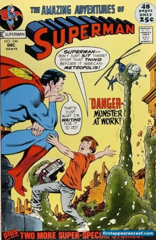 Superman #246 (1971). Cary Bates and Curt Swan. S.T.A.R. Labs debuts as the DC research organization.