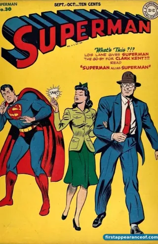 Superman #30 (1944). Mr. Mxyztplk debuts as the imp from the Fifth Dimension.