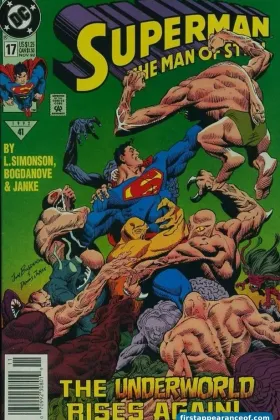 Superman: The Man of Steel #17 (1992). Doomsday's first appearance, a partial cameo through a wall.