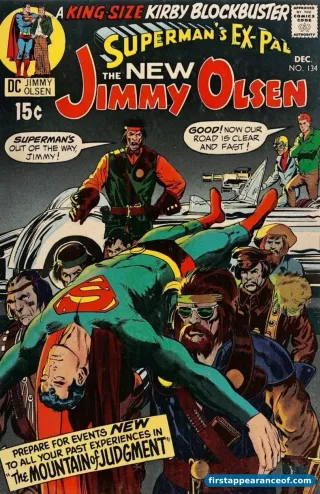 Superman's Pal Jimmy Olsen #134 (1970), the Jack Kirby issue that contains Darkseid's single-panel first cameo.