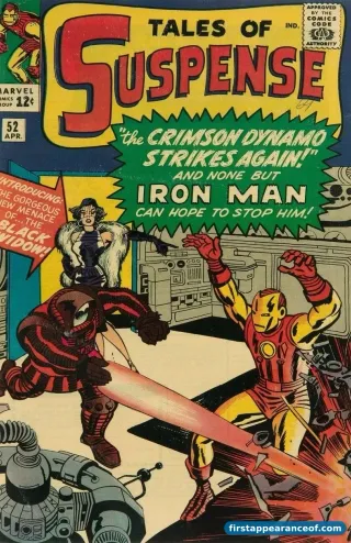 Black Widow on the cover of Tales of Suspense #52 (1964), her first appearance.