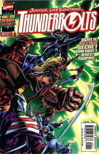 First appearance of Thunderbolts — the cover of Thunderbolts #1 (1997).
