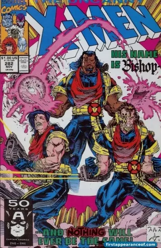 Uncanny X-Men #282 (1991). Bishop arrives from the future.