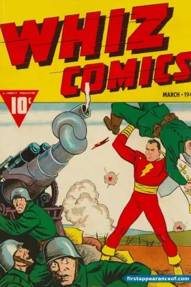 Whiz Comics #2 (1940). Captain Marvel (now Shazam) on the cover, his first appearance and first cover.