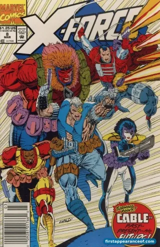 X-Force #8 (1992). Domino debuts (the real Neena Thurman). Note: New Mutants #98 (1991) features a Domino who turns out to be Copycat impersonating her.